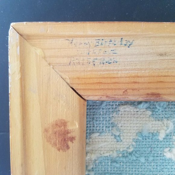 Vtg NEEDLEPOINT Tapestry- Cottage and Water Mill - Picture 7 of 10